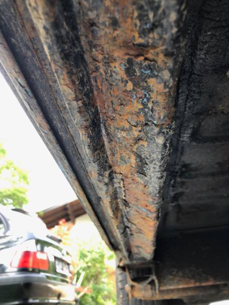 istock rust on the vehicle body 1585157502