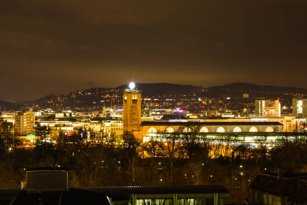 istock Central Station and Night View in Stuttgart, Germany 1585163528