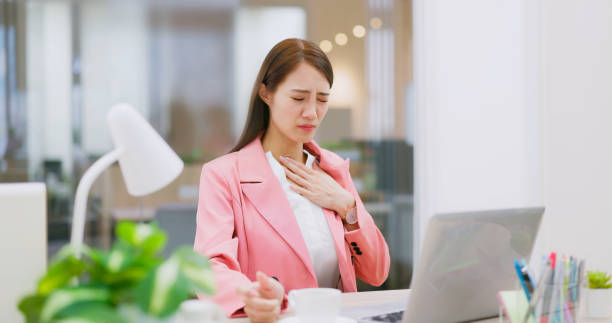 woman has acid reflux
