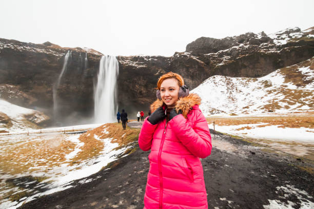 istock Seljalandsfoss waterfall view during winter which located in the South Region 1585176439