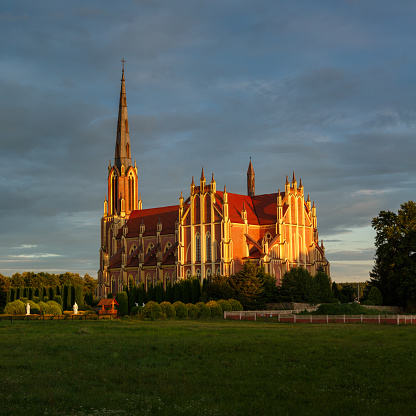 Old catholic church in Herviaty, Belarus