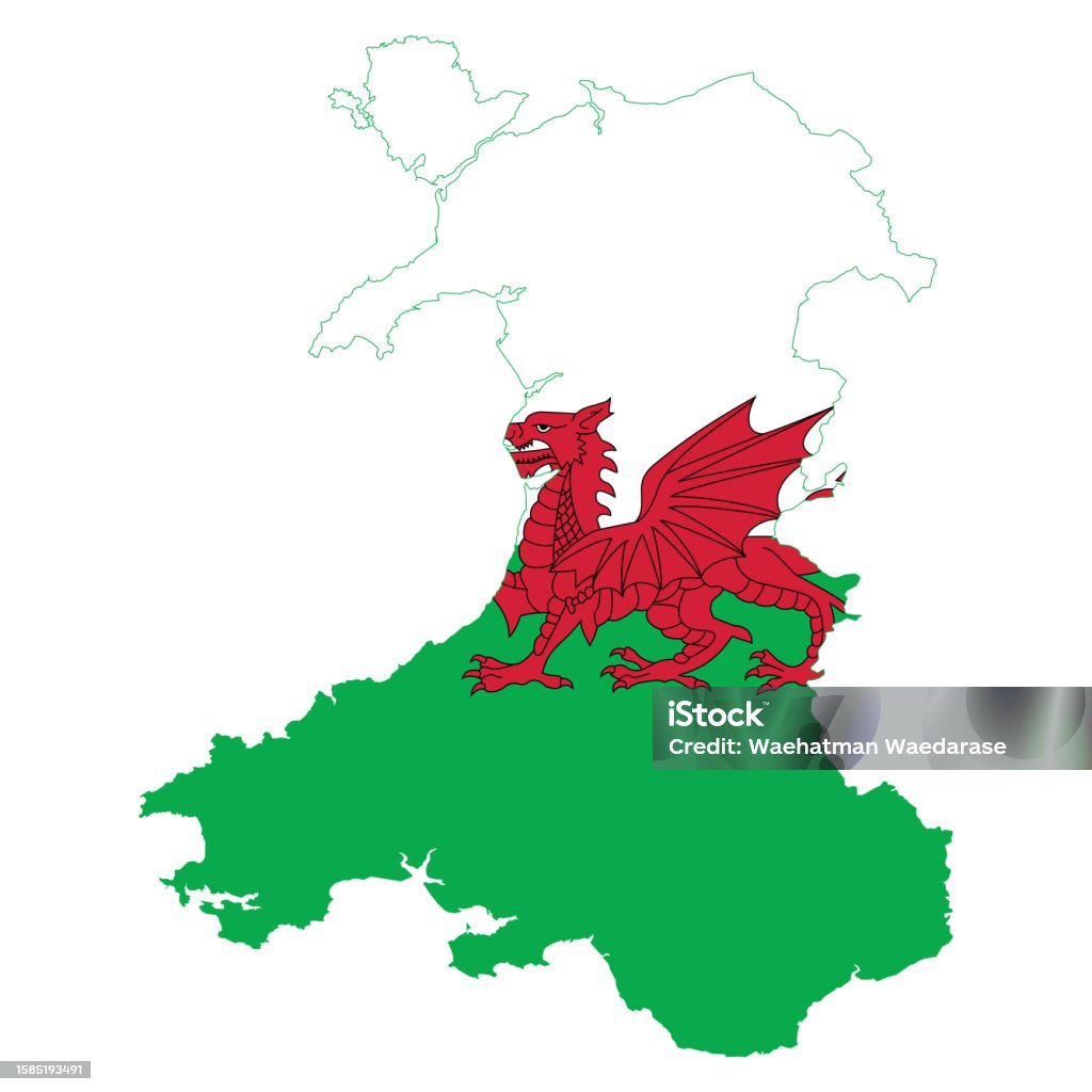 Welsh Map Vector Wales Map Flag Vector Design Isolated On White Background Stock ...