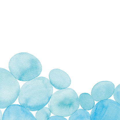 Blue watercolor background. Vector tracing.