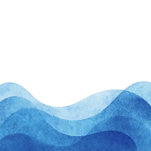Vector illustration of Blue Wave Gradients Watercolor Background