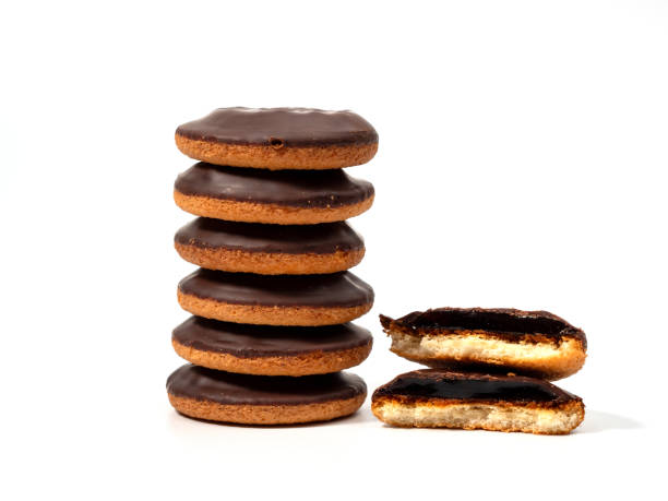istock Cookies with dark chocolate and orange marmalade. 1585231624