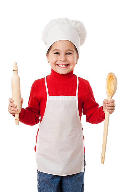 istock Little cook with ladle and rolling pin 158523520