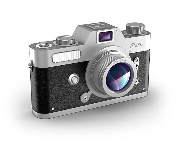 istock Retro photo camera over white. My own design. 158523665
