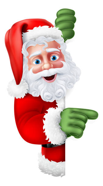 istock Santa Claus Christmas Pointing at Sign Cartoon 1585253008