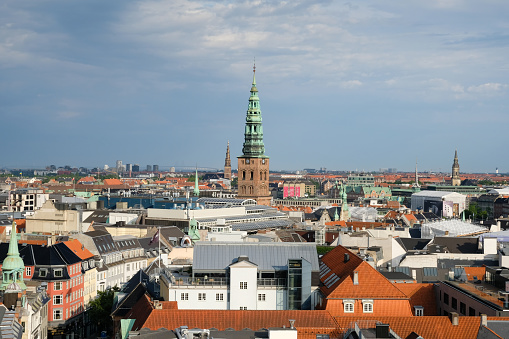 Copenhagen city Denmark aerial view