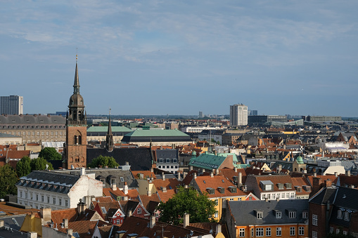 Copenhagen city Denmark aerial view