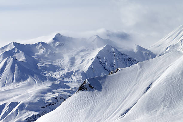 istock Winter mountains in fog 158529371