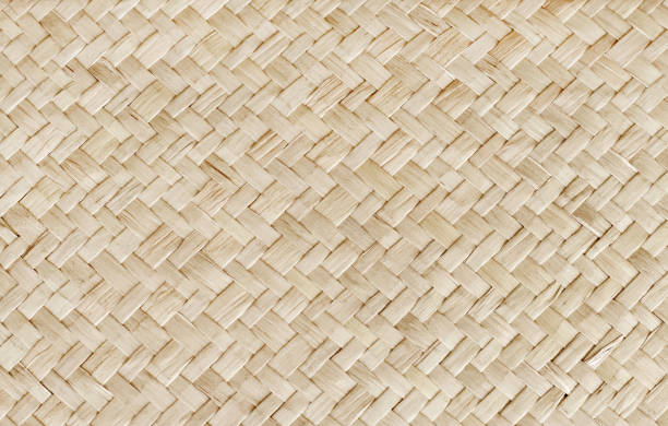 istock Pattern of reed weaving mat with vintage style for background and design art work. 1585317534