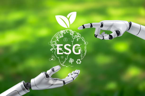 istock AI robot hand with environmental icons green technology and environmental technology science artificial intelligence and technology Clean Air Concept and Sustainable Development Goals 1585327597