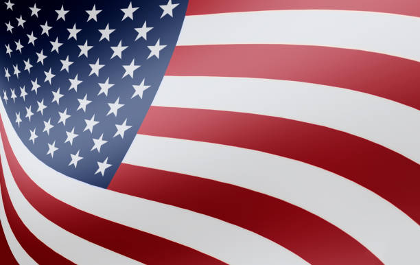 istock 3D rendering  - Illustration image of abstract American (USA) flag 1585345184