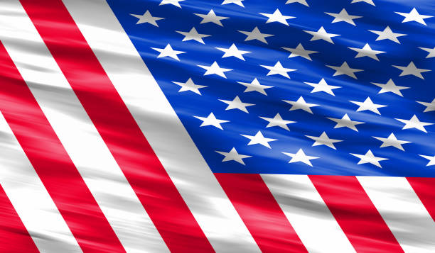 istock 3D rendering  - Illustration image of abstract American (USA) flag 1585345758