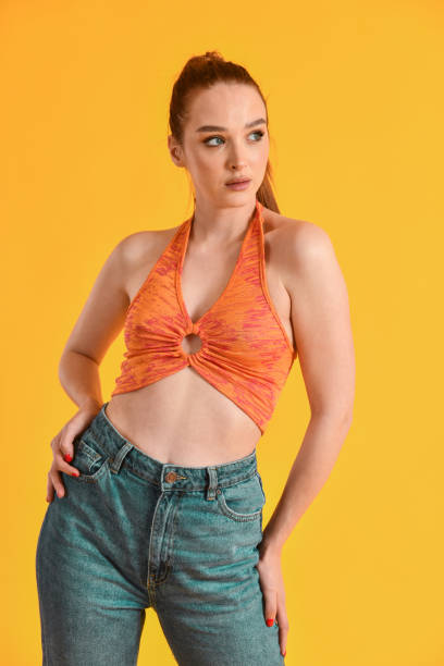 istock Casual Top And Jeans For Beautiful Female 1585353994