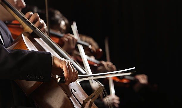 symphony orchestra konzert - orchester stock-fotos und bilder