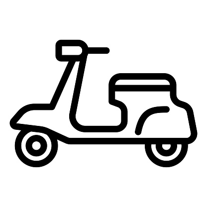 Classic scooter line icon, transportation symbol, Moped vector sign on white background, delivery motorcycle icon in outline style mobile concept web design. Vector graphics