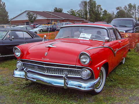 Windsor, Nova Scotia, Canada - August 4, 2003 : 1955 Ford Fairlane Crown Victoria at local car show, Windsor, NS, Canada.
