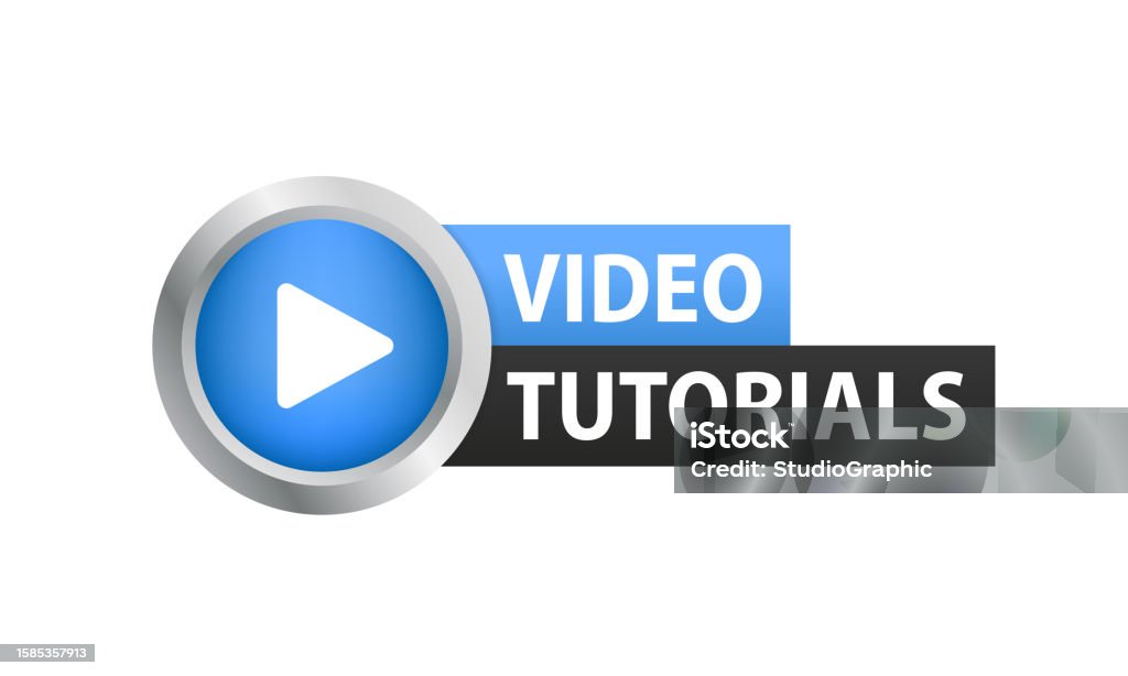 Tutorial Button Blu Epixel Online Video Tutorials Education Button Play Lesson Concept 3d Blue ...