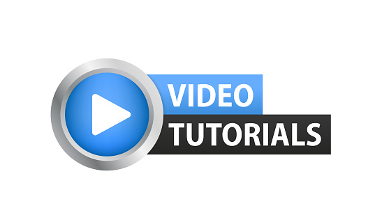 Tutorial Play Button Online Video Tutorials Education Button Play Lesson Concept 3d Blue ...