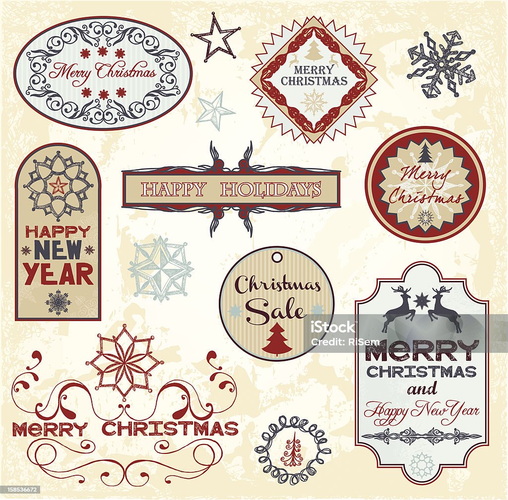 Karty świąteczne - Grafika wektorowa royalty-free (Bazgroły - Rysunek)