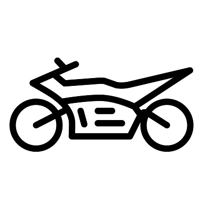 Sportbike line icon, speed road transport symbol, motocross motorbike vector sign on white background, sport motorcycle icon outline style mobile concept web design. Vector graphics