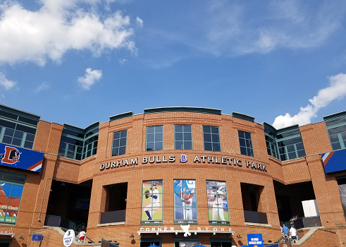Durham, NC - USA - 6-25-2023: The Durham Bulls Athletic Park baseball stadium - DBAP - in downtown Durham
