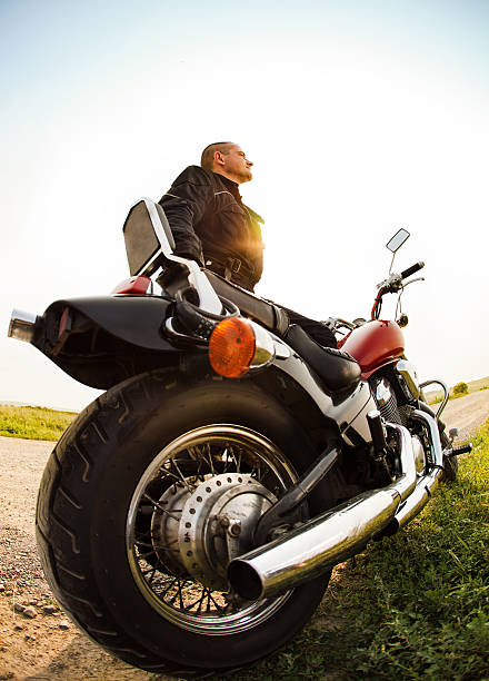 istock Biker on the country road 158537508