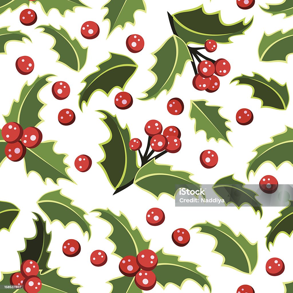 Seamless sfondo con Natale Agrifoglio. Illustrazione vettoriale. - arte vettoriale royalty-free di Agrifoglio