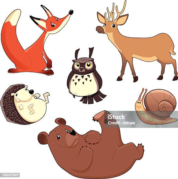 Wood Animals Stock Illustration - Download Image Now - Animal, Bear, Bird