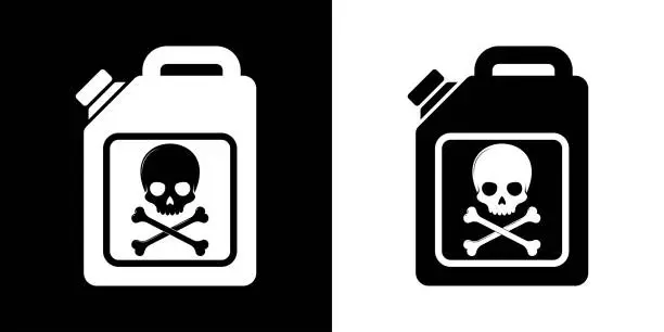 Vector illustration of Can of gasoline, chemical product, dangerous product...