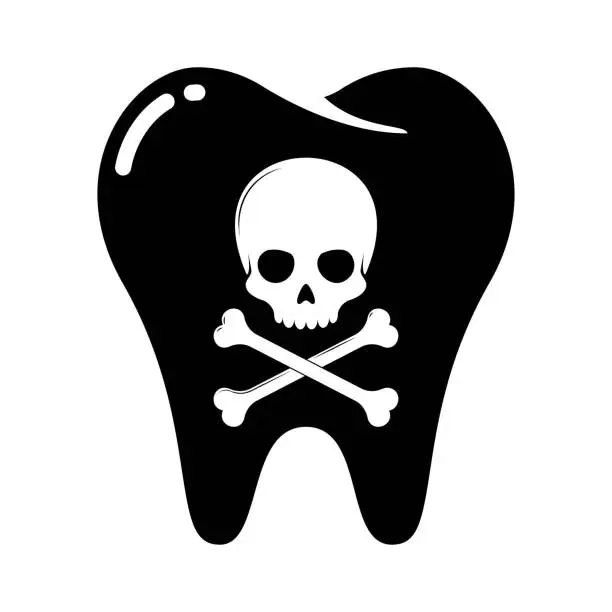 Vector illustration of Tooth, pain and decay.