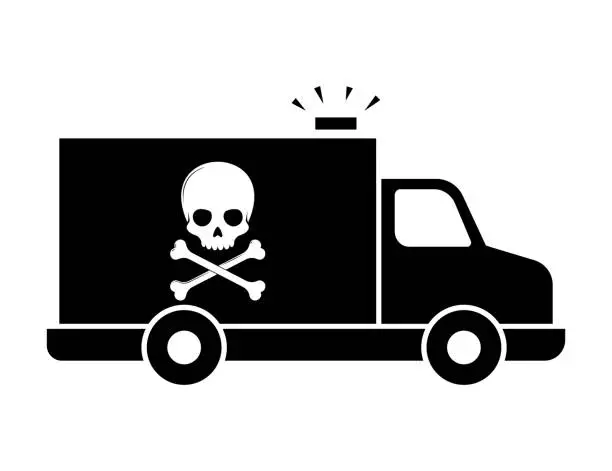 Vector illustration of Transport of toxic product.