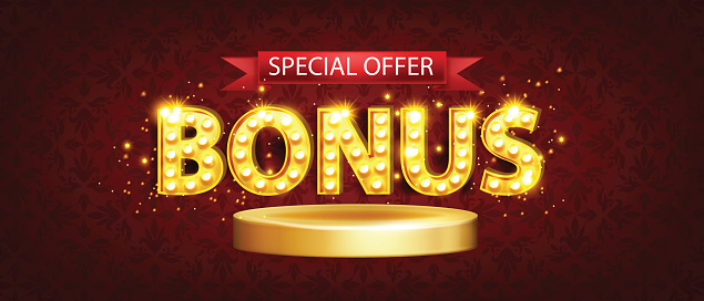 Special offer concept, extra money vector 3D poster, gift game competition. 3D bonus card luxury design
