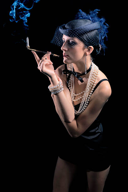 istock Woman with cigarette and long legs 158539526