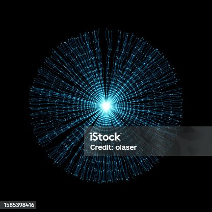istock Radial and tangential glowing dots pattern 1585398416