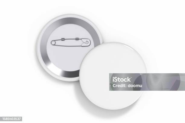 Safety Button Front View Front And Back View Of White Button Badges Mockup 3d Rendering Stock ...