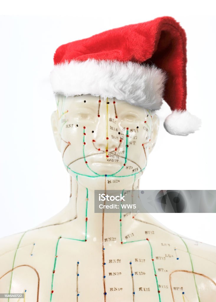 医学人形のクリスマス帽子 befor ホワイト background.jpg - サンタクロースのロイヤリティフリーストックフォト