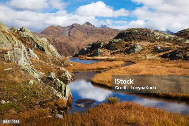 Herbst Auf Die Berge Stockfoto und mehr Bilder von Moor - Grasland - Moor - Grasland, Schweiz, Alpen