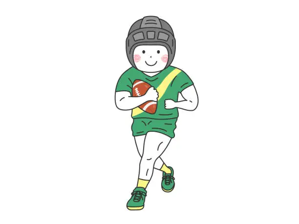 Vector illustration of Illustration of a rugby player wearing headgear.