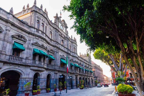 May 17th, 2023. Puebla, México. Historic center of Puebla.  The historic center of the city of Puebla has been declared a World Heritage Site.