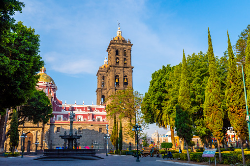 May 17th, 2023. Puebla, México. Puebla Cathedral. The Puebla Cathedral is located in the historic center of the city, which has been declared a World Heritage Site.