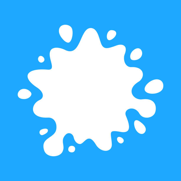stockillustraties, clipart, cartoons en iconen met milk splash blob. grunge vector. advertising bage. - spatten beschrijvende begrippen