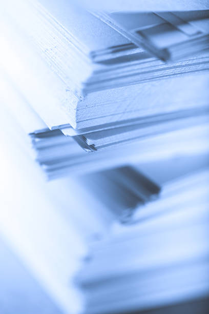 istock Stack of paper cards in blue 158545490