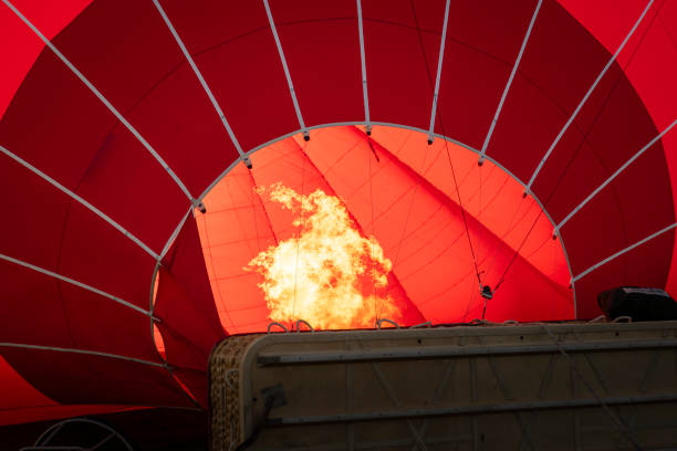 istock Hot air balloon being inflated 1585466091