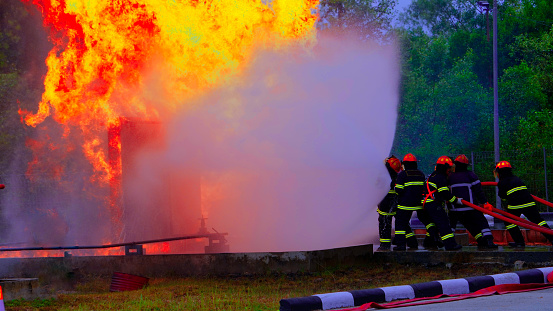 A firefighter (or fire fighter) is a first responder trained in firefighting, primarily to control and extinguish fires that threaten life and property, as well as to rescue persons from confinement or dangerous situations. Male firefighters are sometimes referred to as firemen (and, less commonly, a female firefighter)