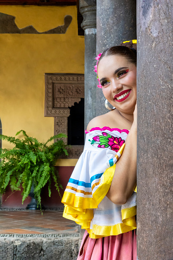 Pretty woman belonging to the Mazahua native ethnic in Mexico