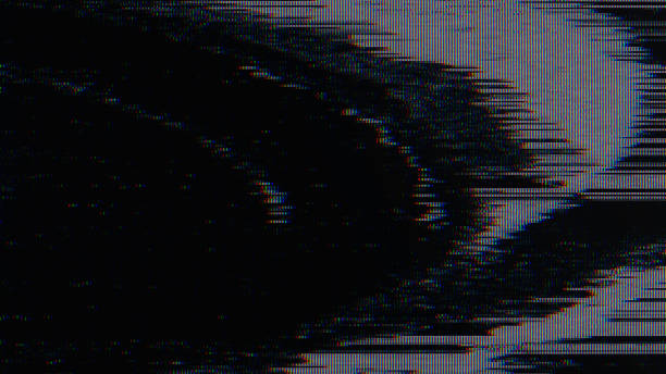 istock Glitch noise static television VFX pack. Visual video effects stripes background, CRT tv screen no signal glitch effect 1585472564