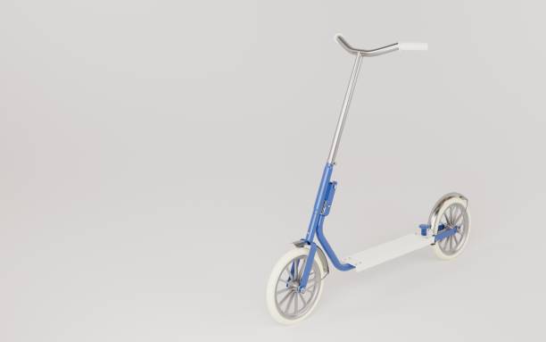 istock Vintage scooter 3D rendering on a neutral background 1585473022